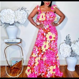 Still has the tag on it. Beautiful dress for summer. Model is 5’8. Size small.